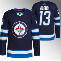 Men Winnipeg Jets 13 Gabriel Vilardi Navy Stitched Jersey