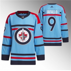 Men Winnipeg Jets 9 Alex Iafallo Light Blue Anniversary Primegreen Stitched Jersey