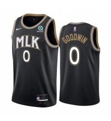 Men Nike Atlanta Hawks 0 Brandon Goodwin Black NBA Swingman 2020 21 City Edition Jersey