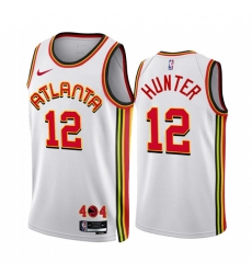 Men's Atlanta Hawks #12 De'Andre Hunter 2022-23 White Association Edition Stitched Jersey