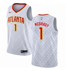 Mens Nike Atlanta Hawks 1 Tracy Mcgrady Swingman White NBA Jersey Association Edition