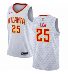 Mens Nike Atlanta Hawks 25 Alex Len Authentic White NBA Jersey Association Edition 