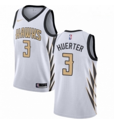 Mens Nike Atlanta Hawks 3 Kevin Huerter Swingman White NBA Jersey City Edition 