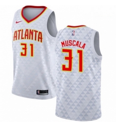 Mens Nike Atlanta Hawks 31 Mike Muscala Authentic White NBA Jersey Association Edition 