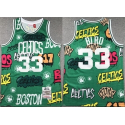 Men Boston Celtics 33 Larry Bird Green 1995 96 Throwback Stitched Jersey