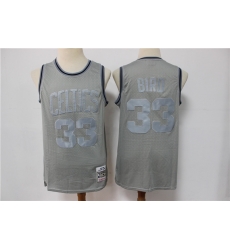 Men Boston Celtics Larry Bird 33 Gray Hardwood Classic Michell&Ness Limited Jersey