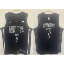 Men Brooklyn Nets 7 Kevin Durant Black Stitched Basketball Jersey