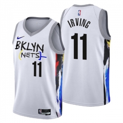 Men's Brooklyn Nets #11 Kyrie Irving 2022-23 White City Edition Stitched Basketball Jersey