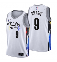 Men's Brooklyn Nets #9 Goran Dragic 2022-23 White City Edition Stitched Basketball Jersey