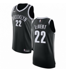 Mens Nike Brooklyn Nets 22 Caris LeVert Authentic Black Road NBA Jersey Icon Edition