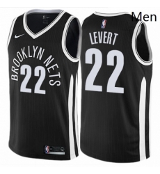 Mens Nike Brooklyn Nets 22 Caris LeVert Swingman Black NBA Jersey City Edition