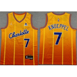 Men Charlotte Hornets  7 Kon Knueppel Orange 2025 26 City Edition Stitched Basketball Jersey