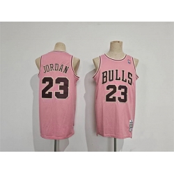 Men Chicago Bulls 23 Michael Jordan Pink Stitched Basketball Jersey