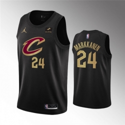 Men Cleveland Cavaliers 24 Lauri Markkanen Black Statement Edition Stitched Basketball Jersey