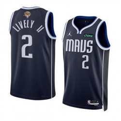 Men Dallas Mavericks 2 Dereck Lively II Navy 2024 Finals Statement Edition Stitched Basketball Jersey