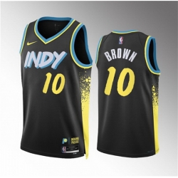 Men Indiana Pacers 10 Kendall Brown Black 2023 24 City Edition Stitched Basketball Jersey