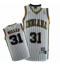 Mens Mitchell and Ness Indiana Pacers 31 Reggie Miller Authentic White Throwback NBA Jersey