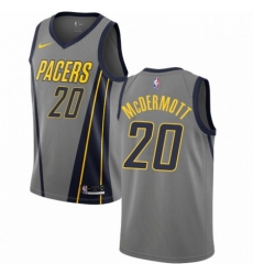 Mens Nike Indiana Pacers 20 Doug McDermott Swingman Gray NBA Jersey City Edition 