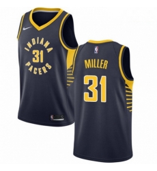 Mens Nike Indiana Pacers 31 Reggie Miller Authentic Navy Blue Road NBA Jersey Icon Edition