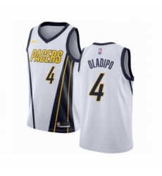 Mens Nike Indiana Pacers 4 Victor Oladipo White Swingman Jersey Earned Edition 