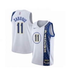 Pacers 11 Domantas Sabonis White Basketball Swingman City Edition 2019 20 Jersey