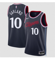 Men Los Angeles Clippers  10 Darius Garland Navy 2026 Icon Edition Stitched Jersey