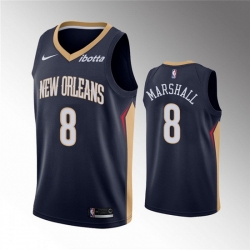 Men New Orleans Pelicans 8 Naji Marshall Navy Icon Edition Stitched Jersey