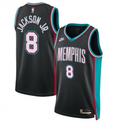 Men Memphis Grizzlies 8 Jaren Jackson Jr  Black 2025 Classic Edition Stitched Basketball Jersey Men Memphis Grizzlies 8 Jaren Jackson Jr  Black 2025 Classic Edition Stitched Basketball Jersey
