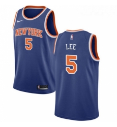 Mens Nike New York Knicks 5 Courtney Lee Swingman Royal Blue NBA Jersey Icon Edition