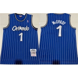 Men Orlando Magic 1 Tracy McGrady Blue Stitched Jersey