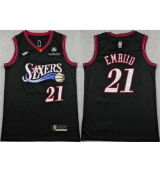 Men Philadelphia 76ers 21 Joel Embiid Black 2025 Classic Edition Stitched Stitched Jersey Men Philadelphia 76ers 21 Joel Embiid Black 2025 Classic Edition Stitched Stitched Jersey