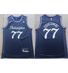Men Philadelphia 76ers 77 V  J  Edgecombe Navy 2025 26 City Edition Stitched Jersey