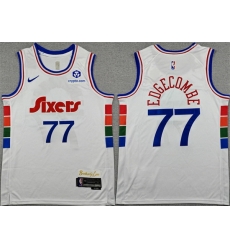 Men Philadelphia 76ers 77 V J Edgecombe White City Edition Stitched Stitched Jersey Men Philadelphia 76ers 77 V J Edgecombe White City Edition Stitched Stitched Jersey