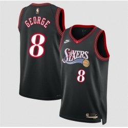 Men Philadelphia 76ers 8 Paul George Black 2025 Classic Edition Stitched Jersey Men Philadelphia 76ers 8 Paul George Black 2025 Classic Edition Stitched Jersey