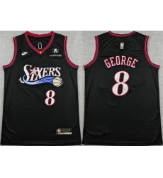 Men Philadelphia 76ers 8 Paul George Black 2025 Classic Edition Stitched Stitched Jersey Men Philadelphia 76ers 8 Paul George Black 2025 Classic Edition Stitched Stitched Jersey