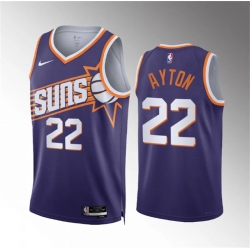 Men Phoenix Suns 22 Deandre Ayton Purple Icon Edition Stitched Basketball Jersey