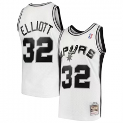 Men San Antonio Spurs 32 Sean Elliott White 1998 99 Hardwood Classics Swingman Stitched Jersey