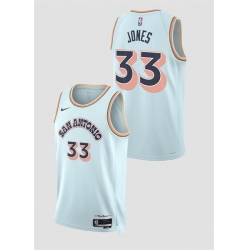 Men San Antonio Spurs 33 Tre Jones Light Blue 2024 25 City Edition Stitched Basketball Jersey