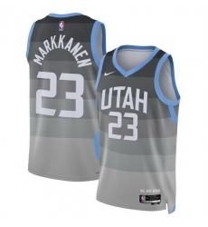 Men Utah Jazz 23 Lauri Markkanen Grey 2025 26 City Edition Stitched Basketball Jersey Men Utah Jazz 23 Lauri Markkanen Grey 2025 26 City Edition Stitched Basketball Jersey
