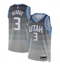 Men Utah Jazz 3 Keyonte George Grey 2025 26 City Edition Stitched Basketball Jersey