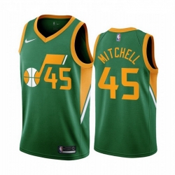 Men Utah Jazz 45 Donovan Mitchell Green NBA Swingman 2020 21 Earned Edition Jersey