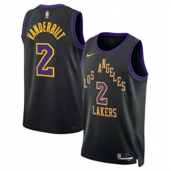 Men Los Angeles Lakers 2 Jarred Vanderbilt Black 2025 26 City Edition Stitched Basketball Jersey