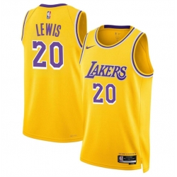 Men Los Angeles Lakers 20 Maxwell Lewis Yellow 2024 Icon Edition Stitched Basketball Jersey