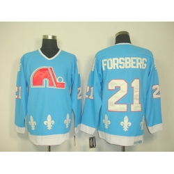 nhl quebec nordiques #21 forsberg blue(ccm)