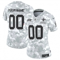 Women New Orleans Saints Active Player Custom 2024 F U S E Arctic Camo Salute To Service Limited Stitched Football Jersey