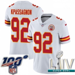 2020 Super Bowl LIV Youth Nike Kansas City Chiefs #92 Tanoh Kpassagnon White Vapor Untouchable Limited Player NFL Jersey