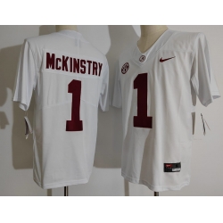 Men Alabama Crimson Tide 1 Ga'Quincy McKinstry White College Football Jersey