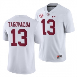 NCAA Football Alabama Crimson Tide Tua Tagovailoa White 2019 Away Game Jersey