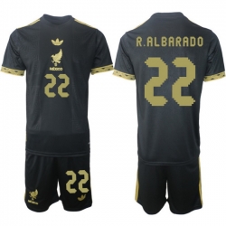 Men Mexico 2025 Soccer Jerseys BlackGold #22 R.ALBARADO