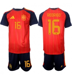 Spain 2026 FIFA World Cup Soccer Jersey Red #16 RODRIGO